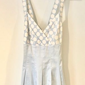 Calvin Klein blue and white polka dot dress